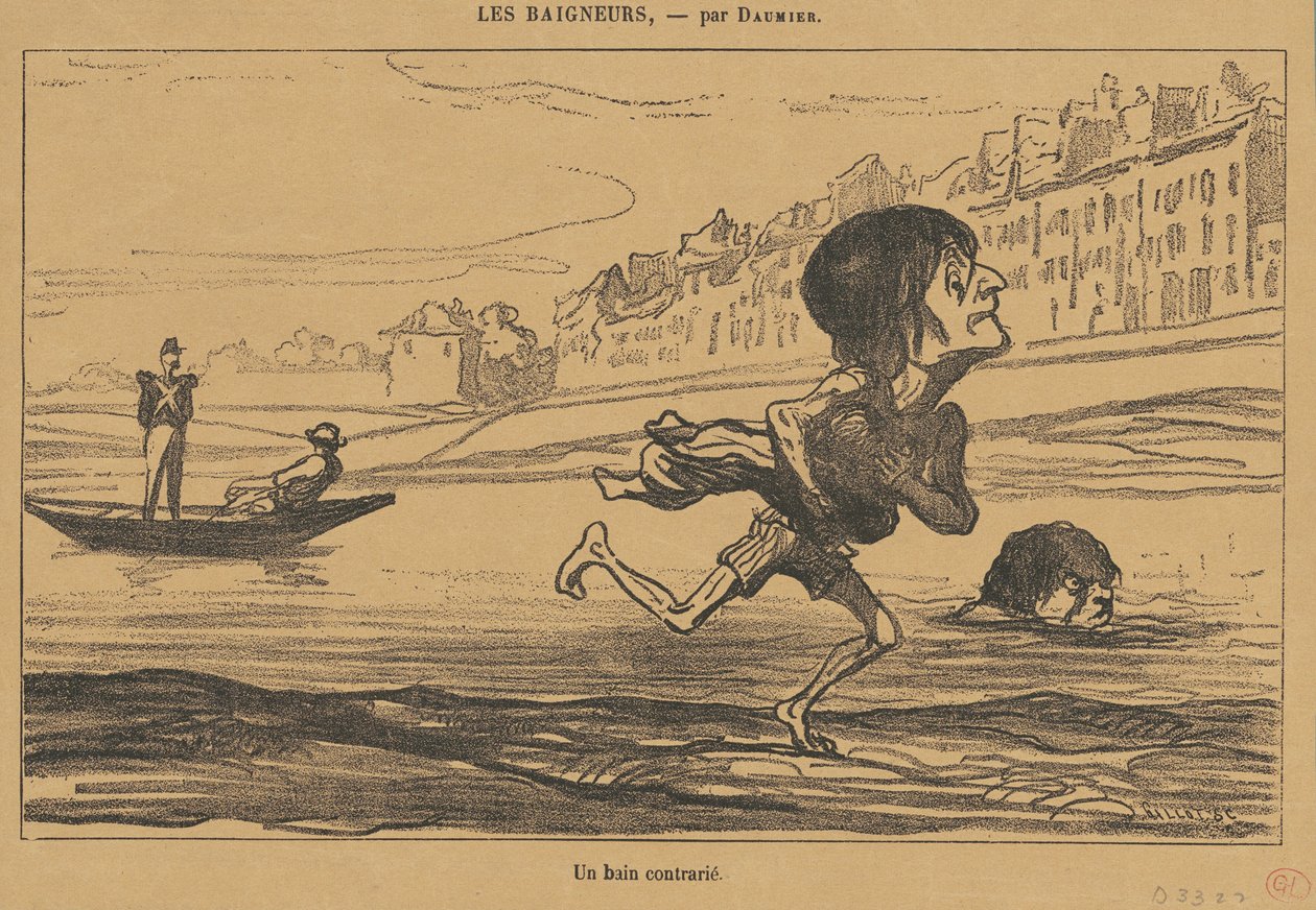 Un bain contrarié - Honoré Daumier