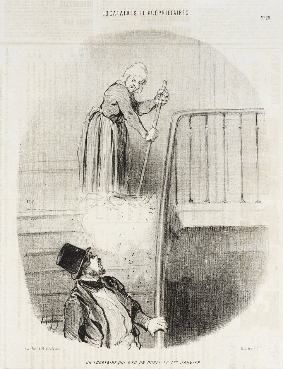 Un locataire qui a eu un oublie le 1er janvier - Honoré Daumier