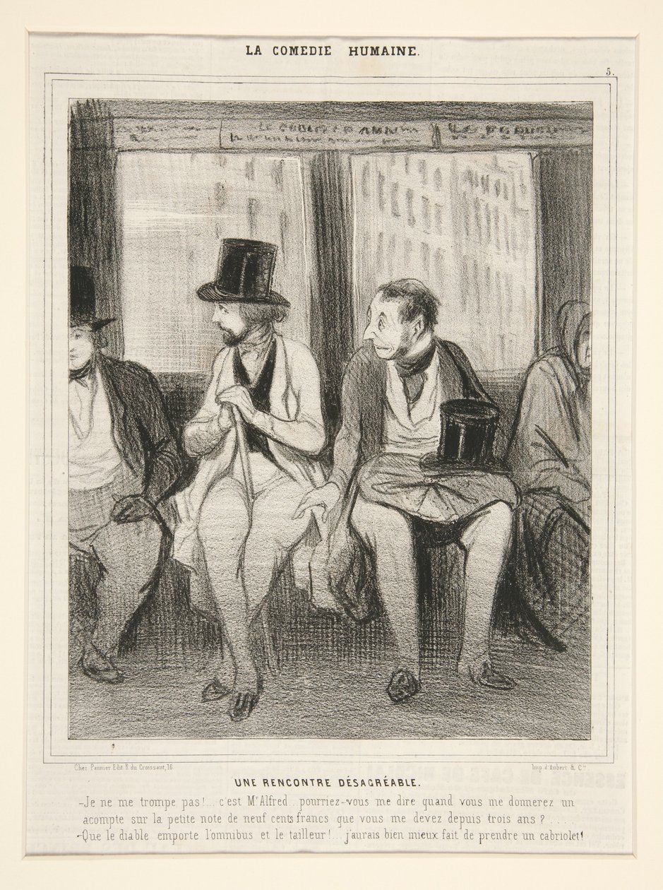 Une Rencontre Desagreable, from La Comedie Humaine - Honoré Daumier