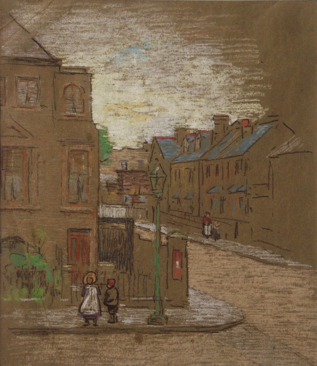 Enfants attendant au coin d