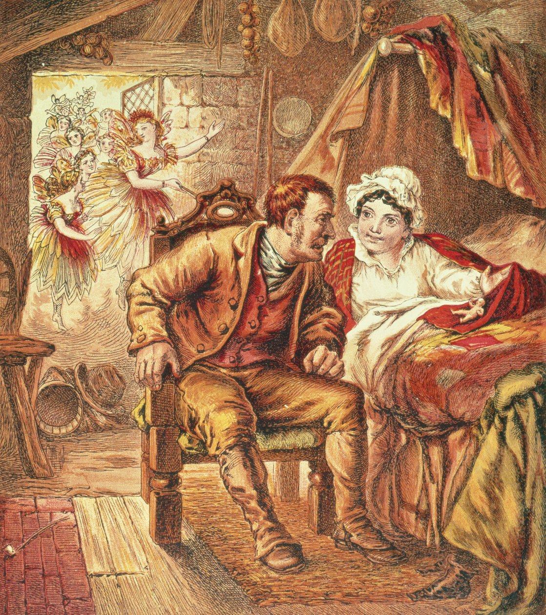 La Naissance de Tom Pouce, illustration de Our Nurses Picture Book, gravé par Kronheim & Co., 1869 - Horace Petherick