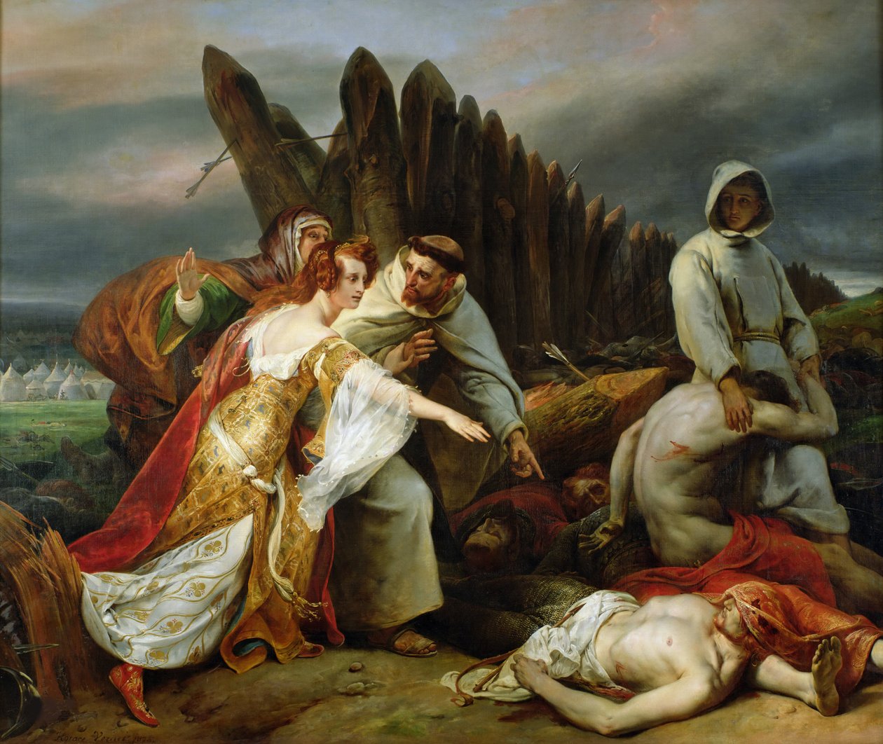 Edith trouvant le corps de Harold (1828) - Emile Jean Horace Vernet