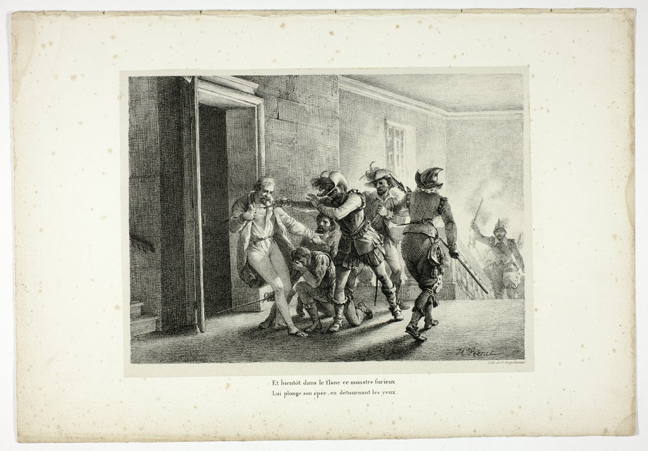 Et bientôt dans le flanc ce monstre furieux... - Horace Vernet