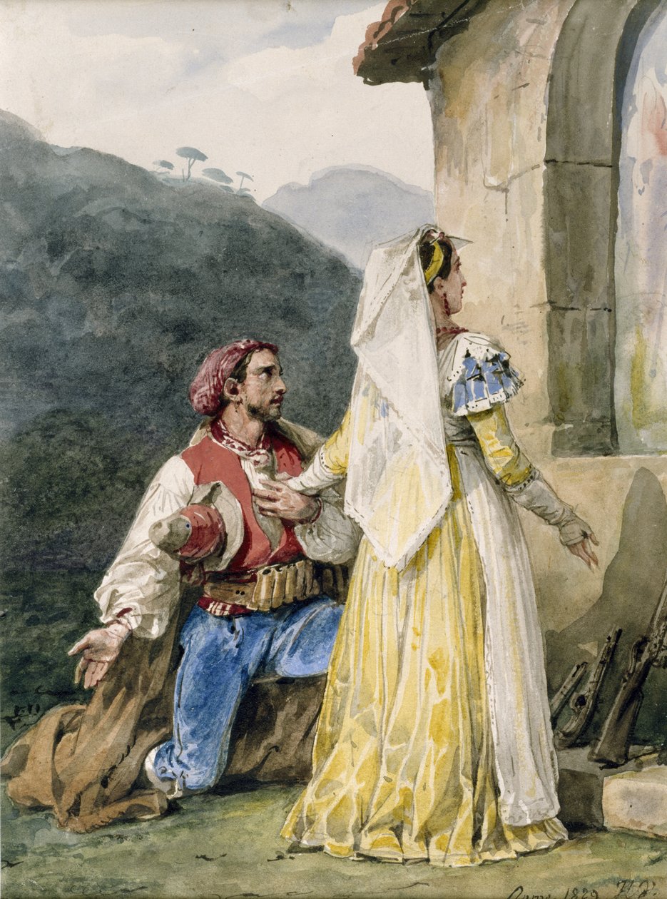 Des paysans italiens devant un sanctuaire - Horace Vernet