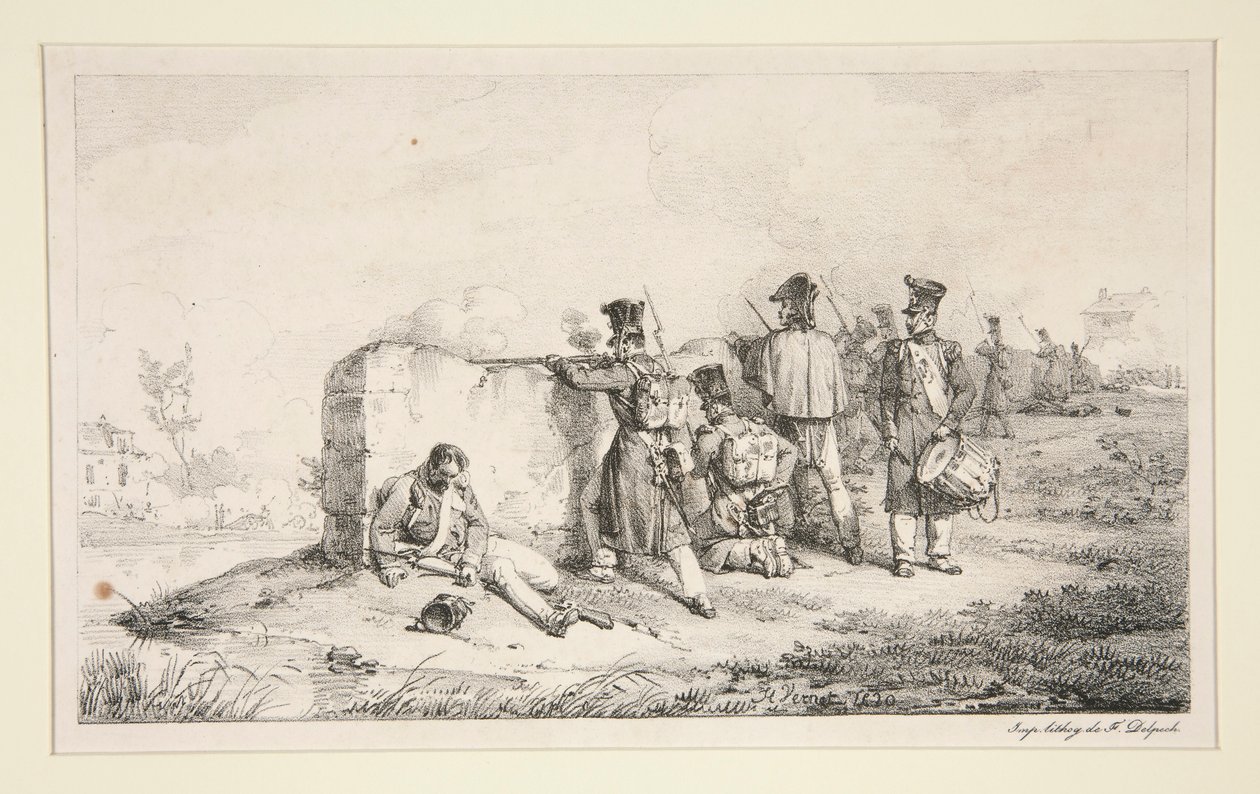 Soldats en tirailleurs - Emile Jean Horace Vernet
