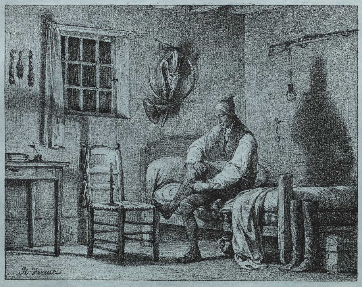 Le valet de Limier se levant du lit, vers 1818 - Emile Jean Horace Vernet