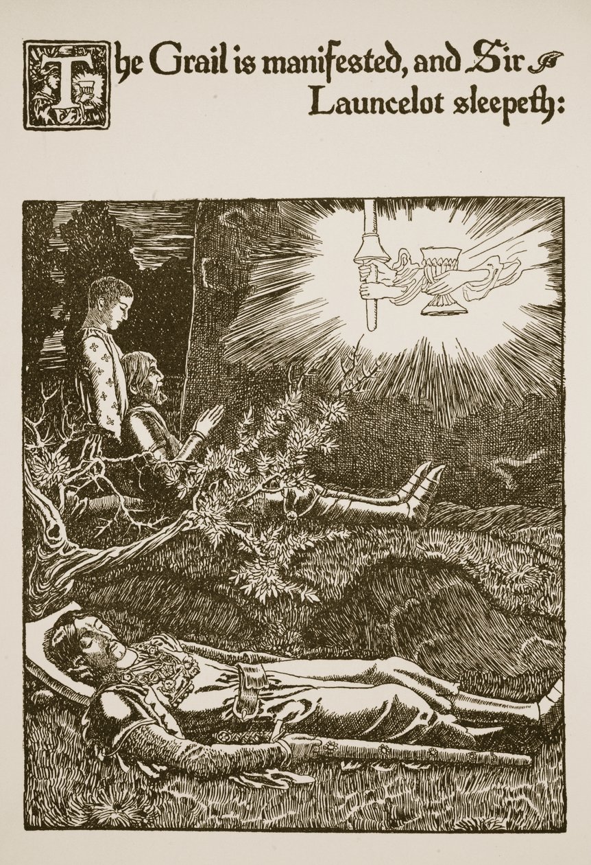 Le Graal se manifeste, et Sir Launcelot dort, illustration de 