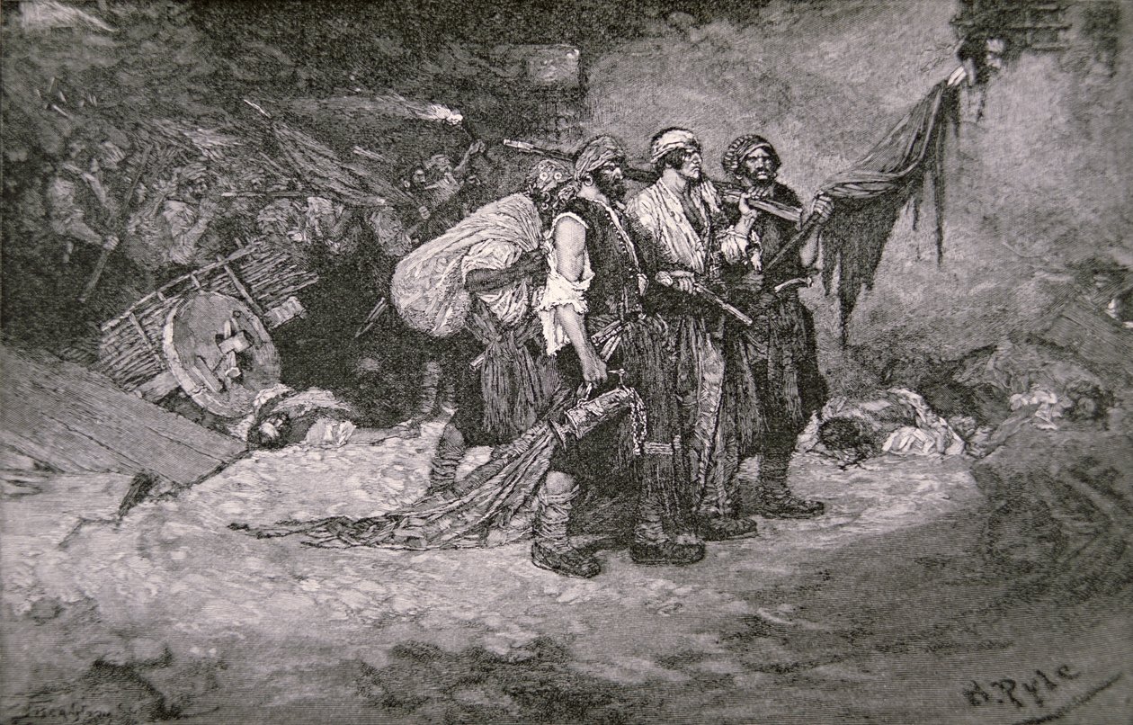 Le sac de Panama par les pirates de Henry Morgan - Howard (after) Pyle