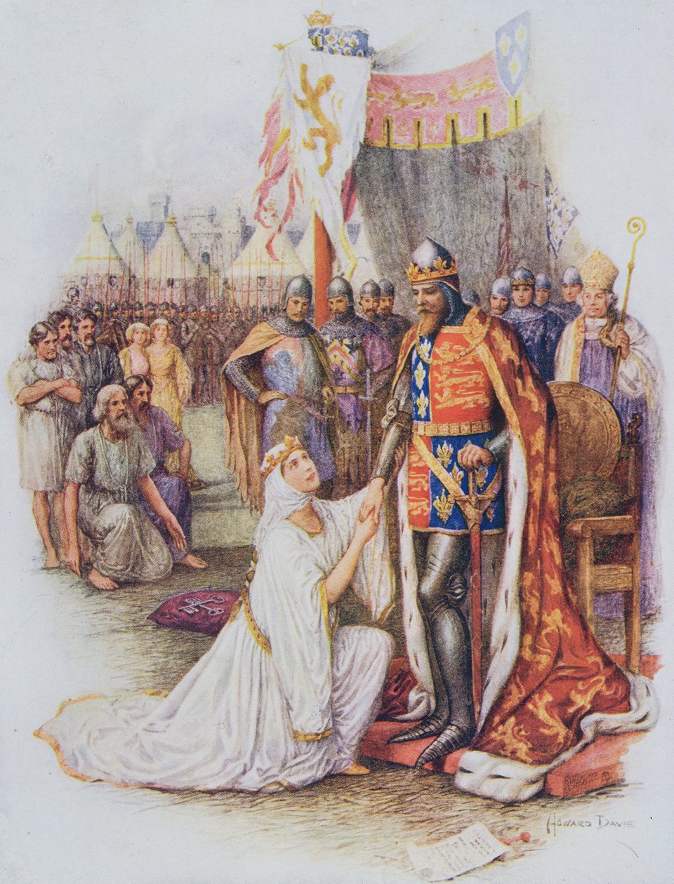La reine Philippa plaidant pour les citoyens de Calais, illustration de 