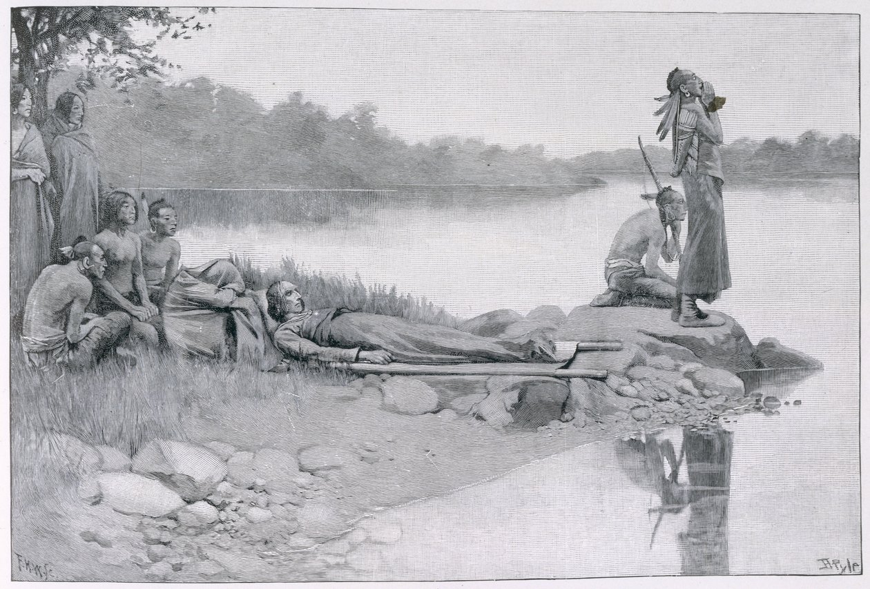 La Mort du chef indien Alexandre, frère du roi Philippe, illustration de 