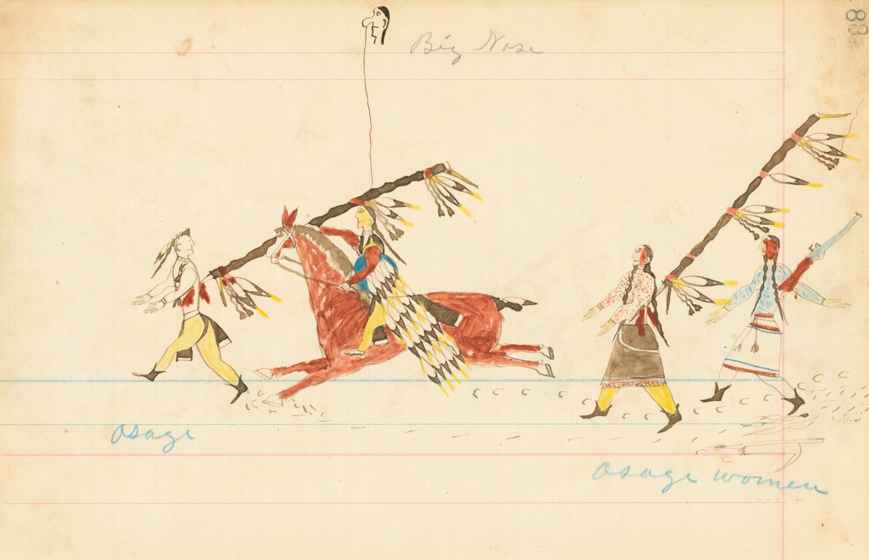 Osage, Grand Nez, Femmes Osage, 1874-75 - Howling Wolf