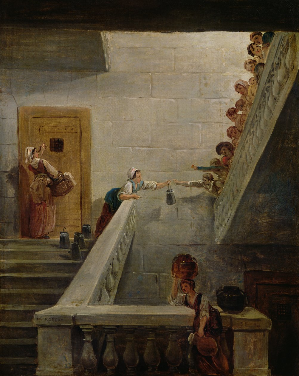 Distribution de lait à la prison de Saint-Lazare, 1794 - Hubert Robert