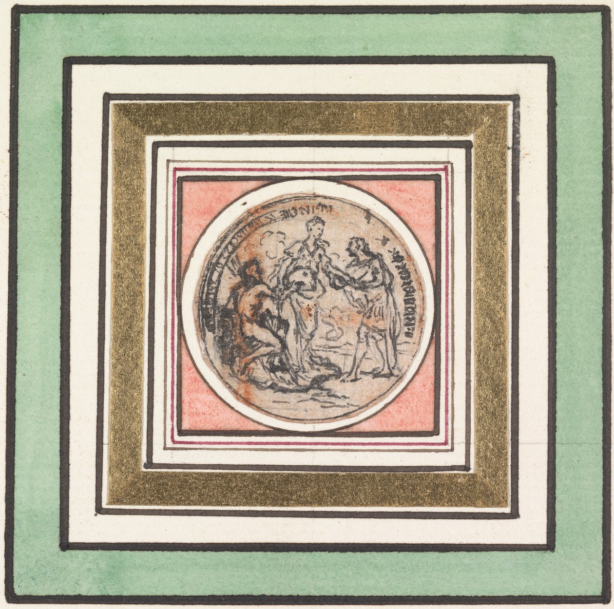 Conception pour une médaille : Frederick et Augusta, prince et princesse de Galles - Hubert Francois Gravelot