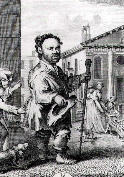 Owen Farrel, le nain irlandais, gravé par James Hulett, pub. en 1742 - Hubert Francois Gravelot