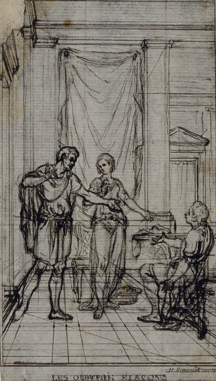 Étude pour une vignette dans les "Contes Moraux" de Jean François Marmontel - Hubert Francois Gravelot