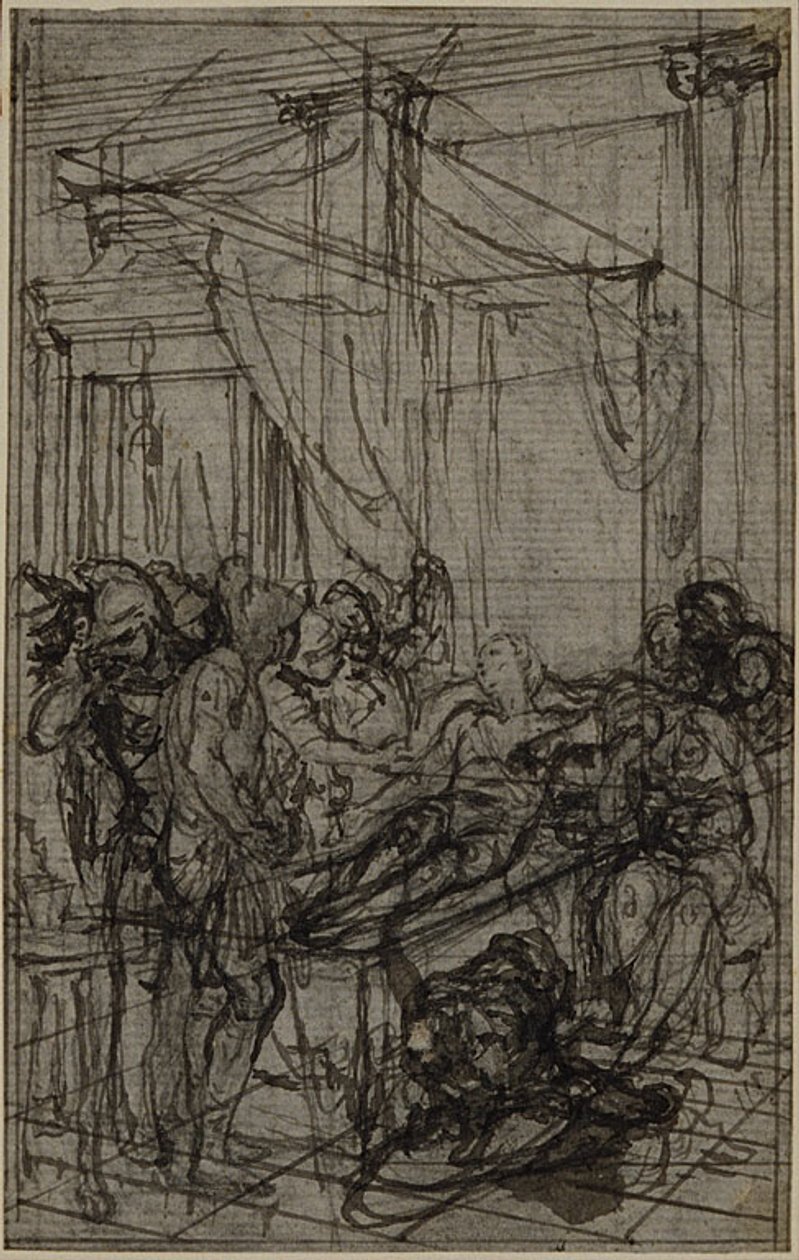 Study for an illustration in Tacitus "Tibère, ou Les Six Premiers Livres des Annales" Book II, Vol. 1 - Hubert Francois Gravelot
