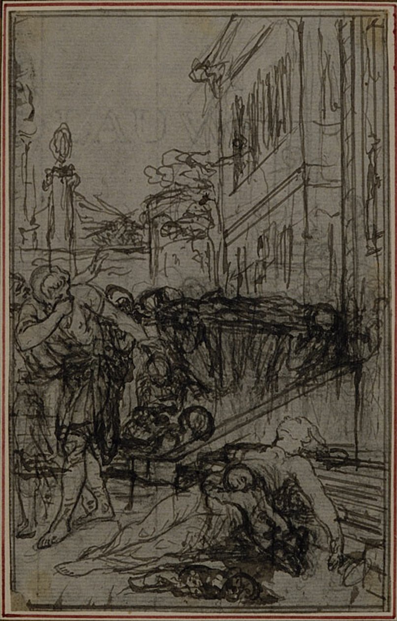Étude pour la vignette du "De la Nature des Choses" de Lucrèce, Vol. II, Livre VI - Hubert Francois Gravelot