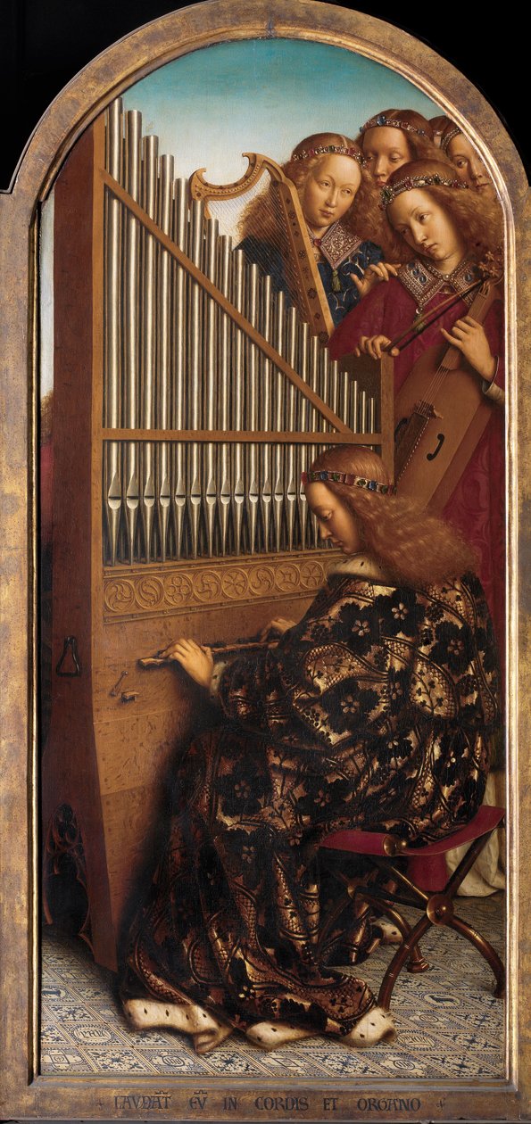 Anges musiciens avec Sainte Cécile, du Retable de Gand - Hubert & Jan van (1390 1441) Eyck