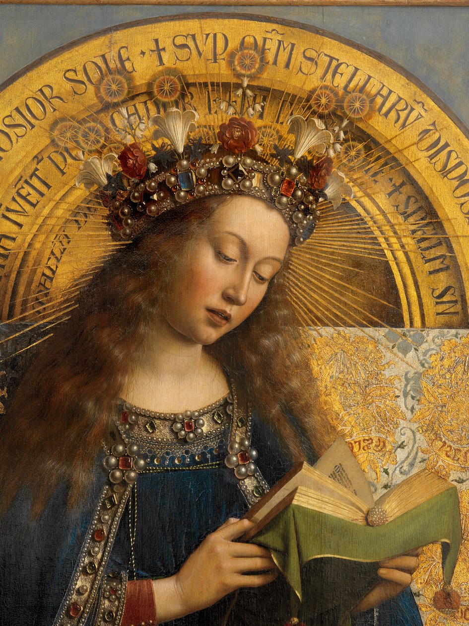 Détail de la Vierge Marie, du Retable de Gand - Hubert & Jan van (1390 1441) Eyck