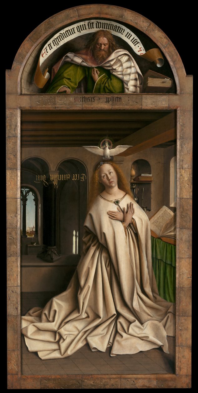 Lunette : Le Prophète Michée. Panneau inférieur : Vierge Annonciate, de l