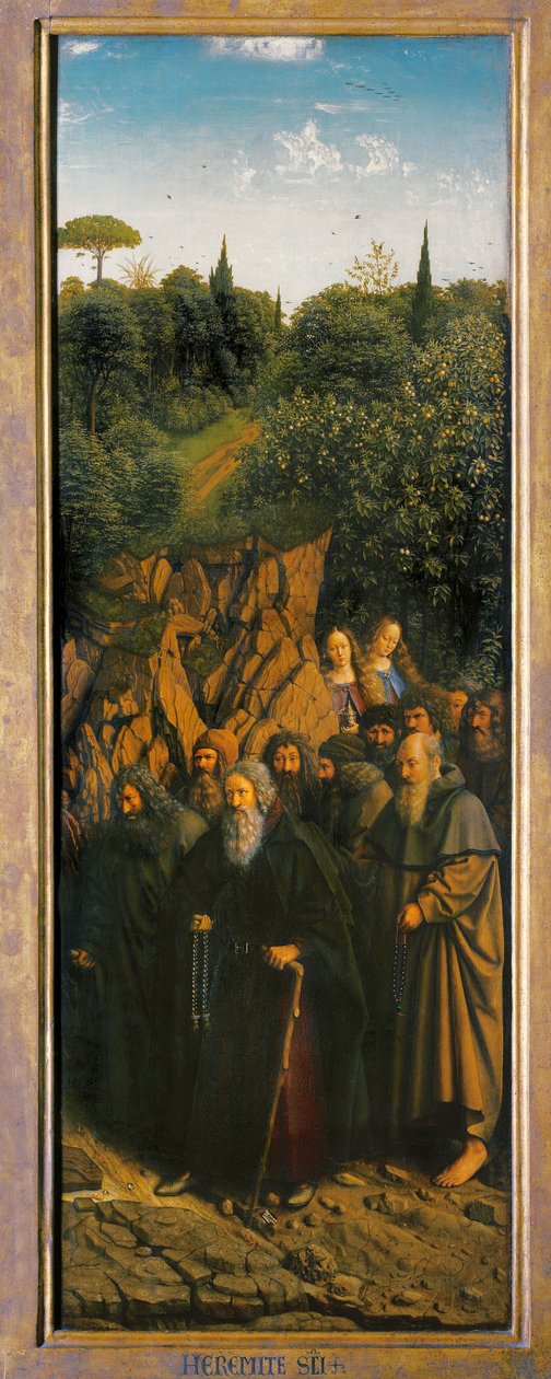Les Ermites, du côté droit du Retable de Gand - Hubert & Jan van (1390-1441) Eyck