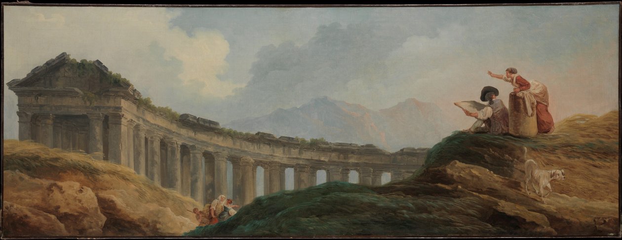 Une colonnade en ruines - Hubert Robert