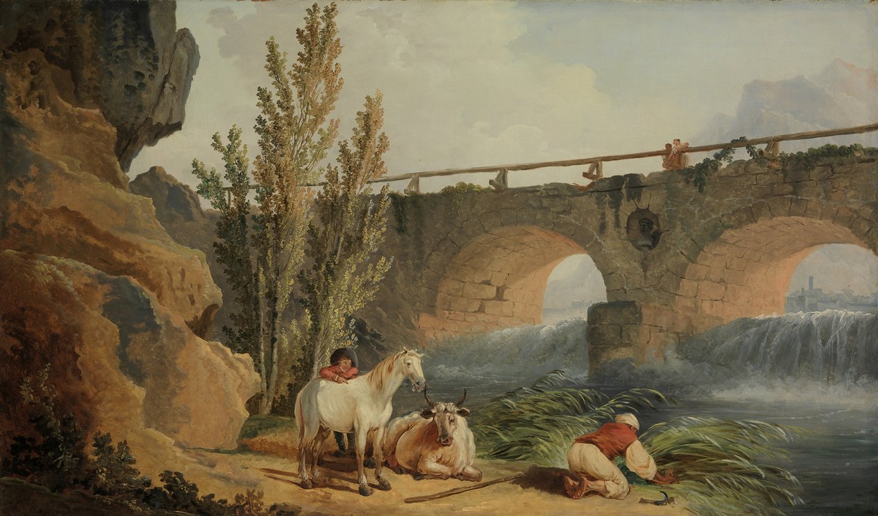 Pont sur une cascade - Hubert Robert
