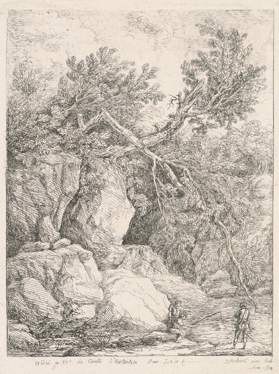 Paysage avec un arbre cassé - Hubert Robert