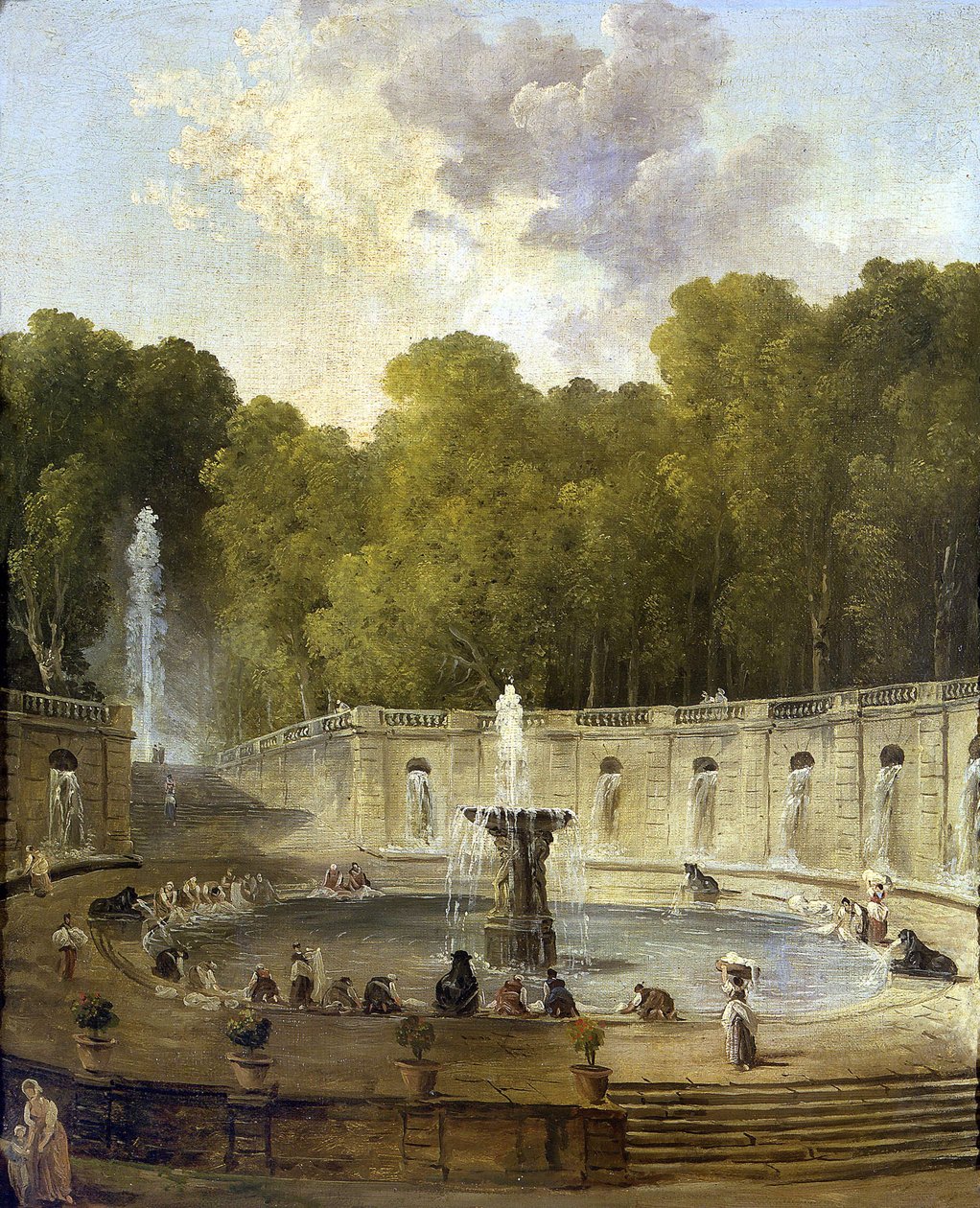 Lavandières dans un parc - Hubert Robert