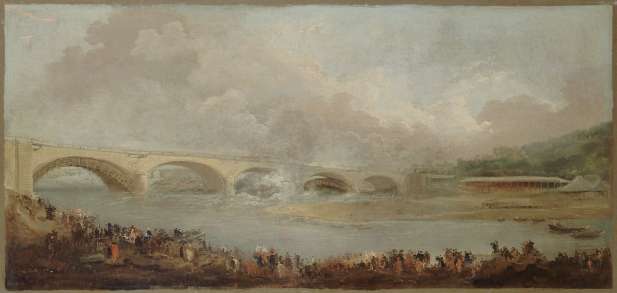 Le décintrement du pont de Neuilly, le 22 septembre 1772, entre 1772 et 1775 - Hubert Robert