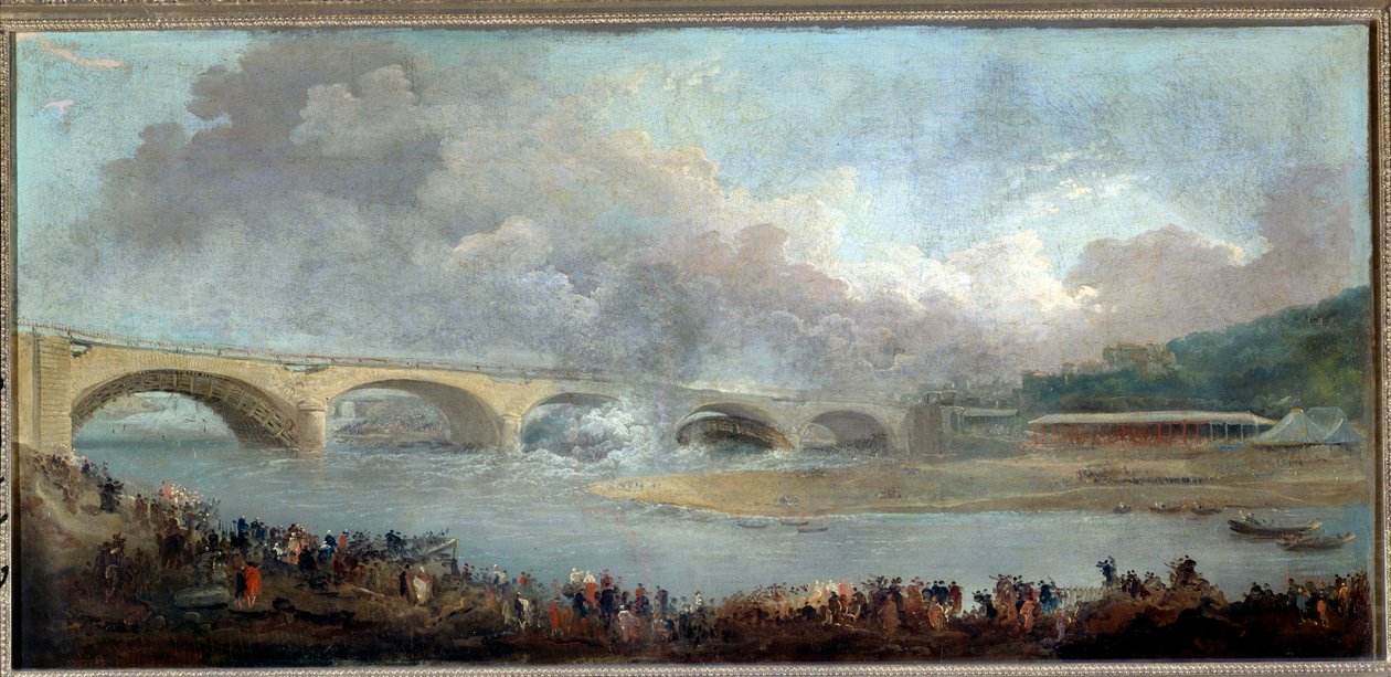 Le décintrement du pont de Neuilly le 22/09/1772 Peinture de Hubert Robert (1733-1808) 1772 Paris, Musée Carnavalet - Hubert Robert