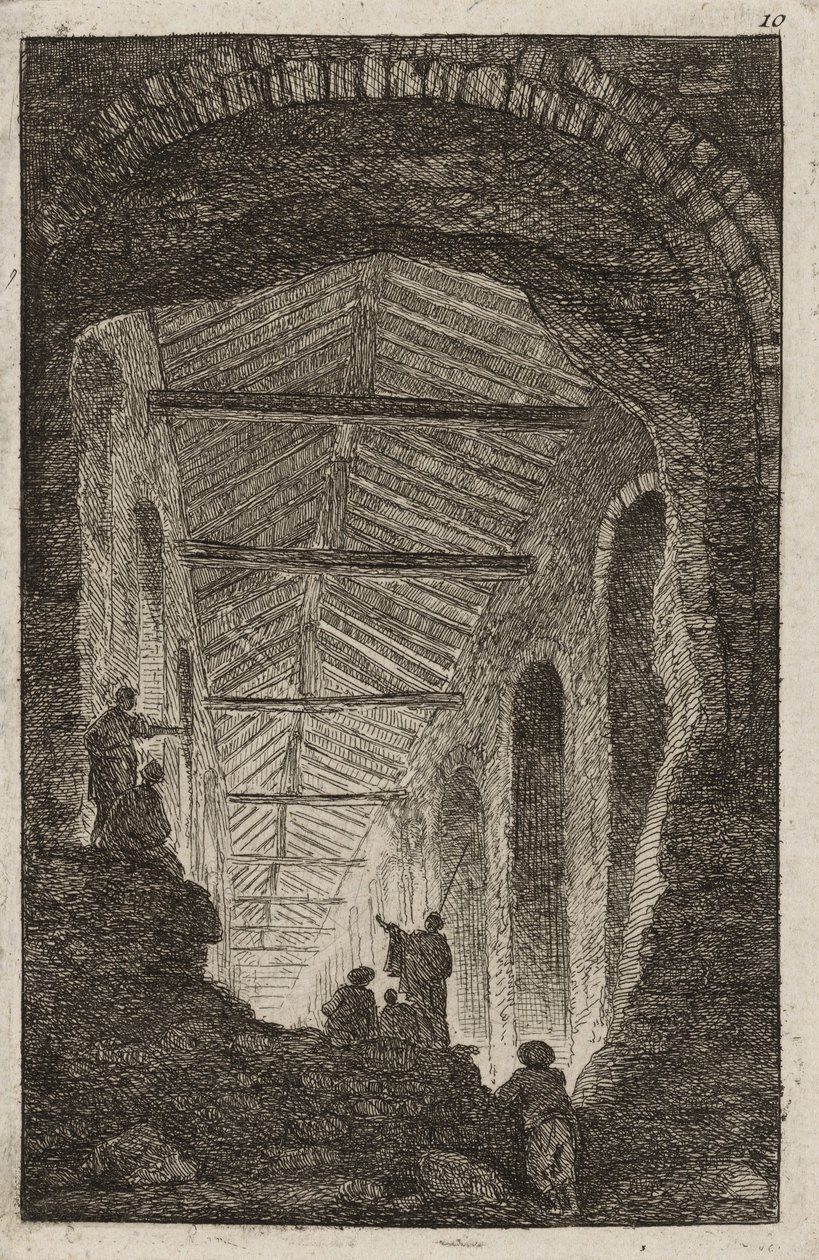 Planche Dix de Soirées à Rome, 1763-64 - Hubert Robert