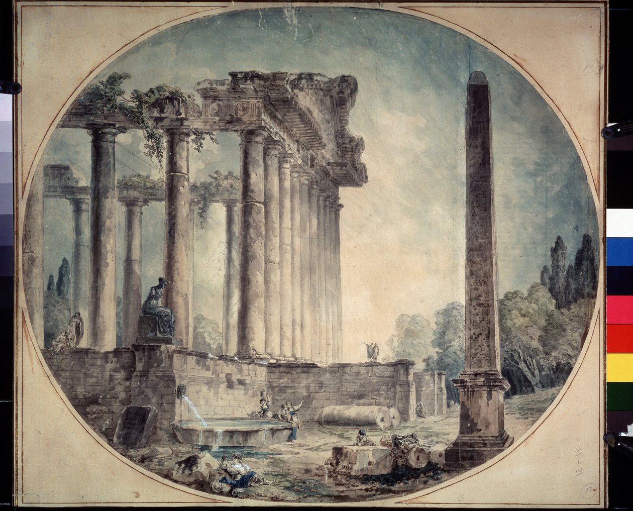 Ruines antiques et obélisque - Hubert Robert