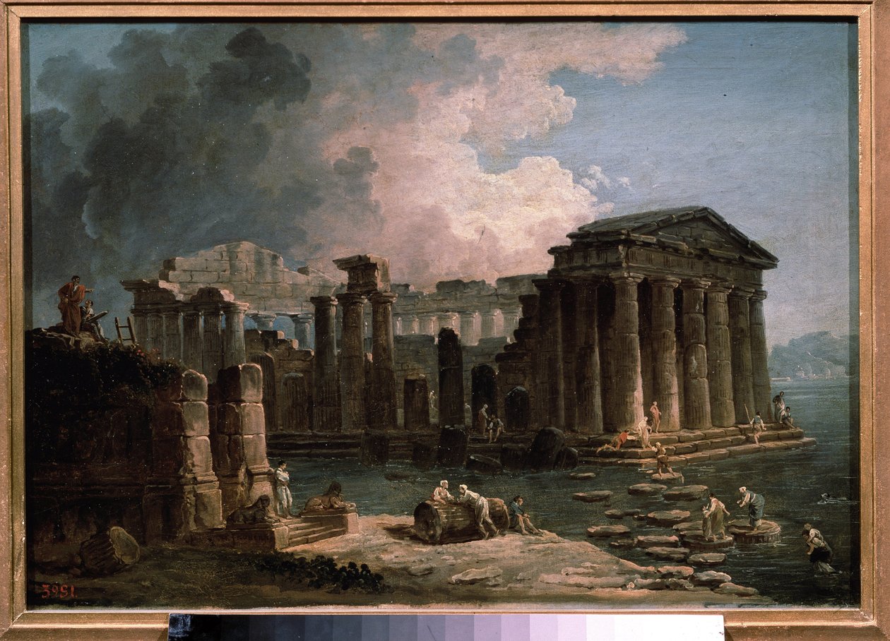 Un temple entouré par les eaux - Hubert Robert