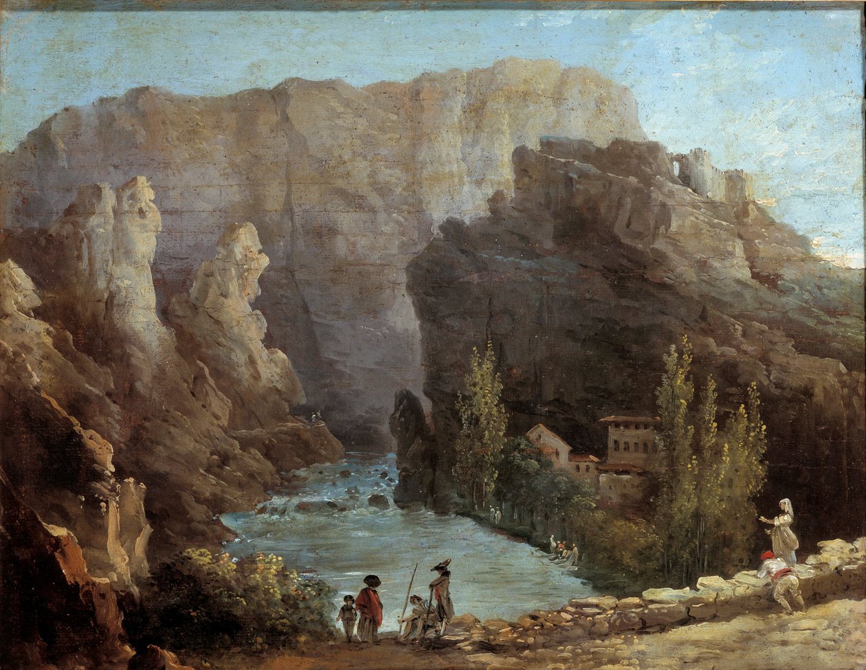Vue de la fontaine de Vaucluse Peinture par Hubert Robert (1733-1805) 18e siècle Avignon, Musée Calvet - Hubert Robert