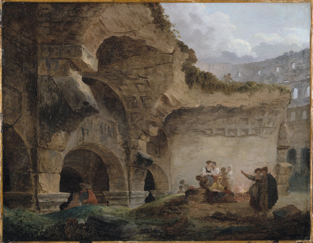Des lavandières dans les ruines du Colisée - Hubert Robert