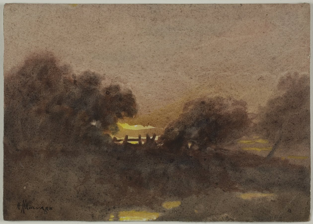 Paysage avec porte au coucher du soleil - Hugh Huntington Howard