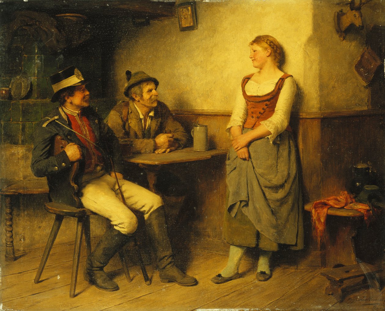 Une conversation dans la taverne, 1891 - Hugo Kauffmann