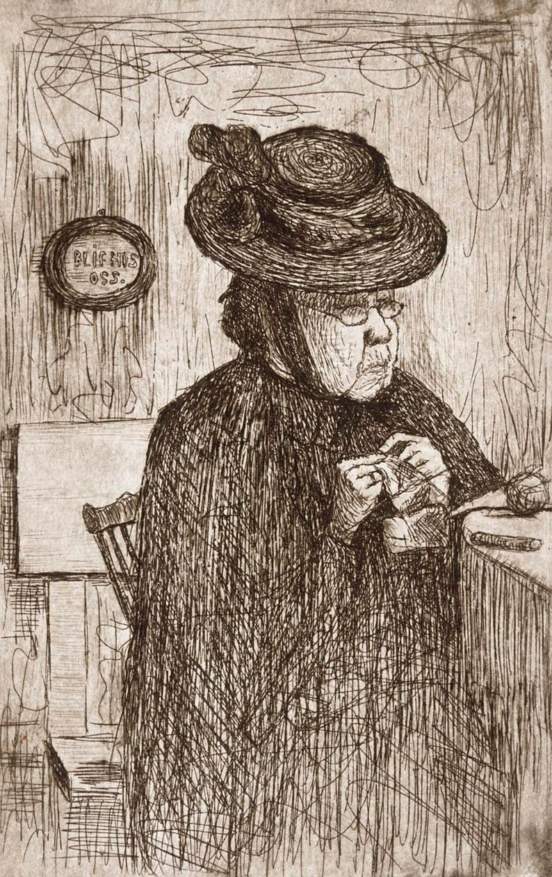 Tante tricotant - Hugo Simberg
