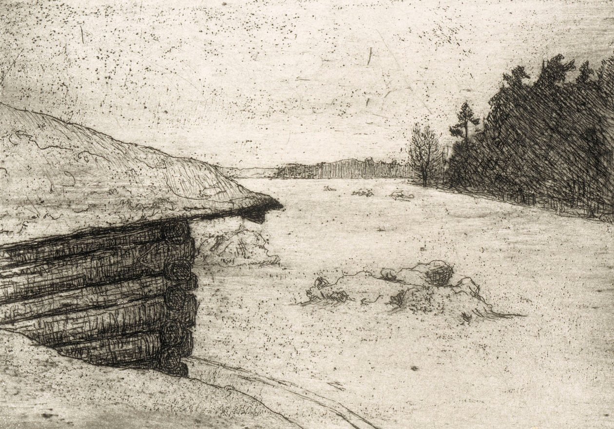 Grange en hiver - Hugo Simberg