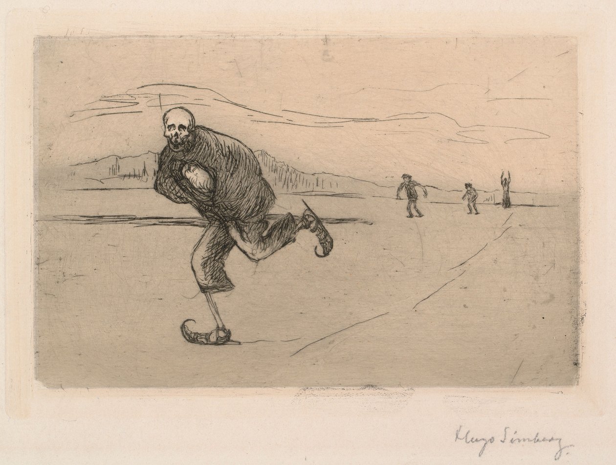 La mort sur des patins ; Patinage mortel - Hugo Simberg