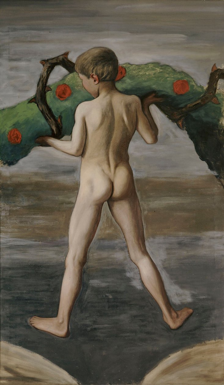 Porteur de guirlande ; garçon portant la guirlande de la vie - Hugo Simberg