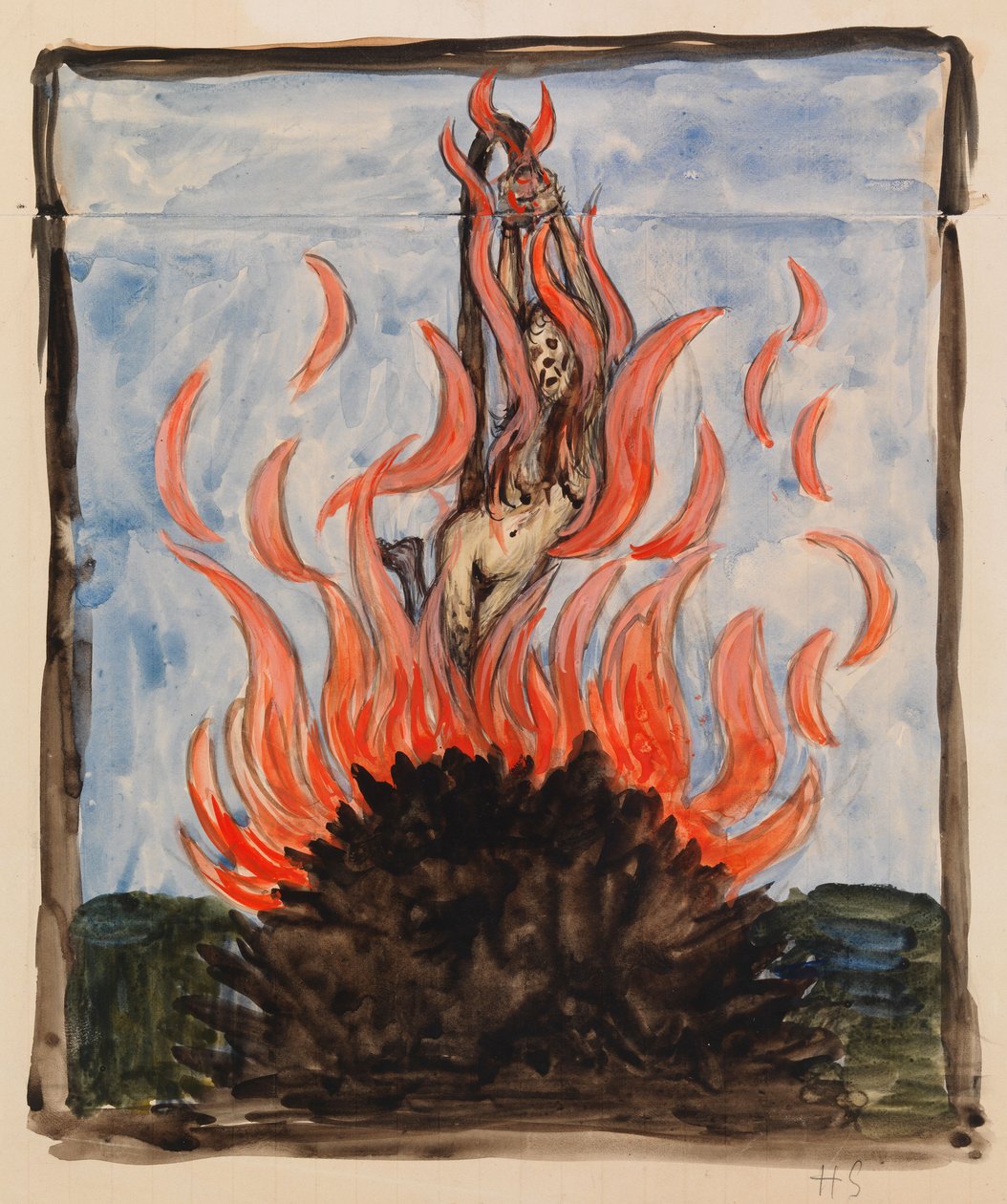 La sorcière sur le bûcher - Hugo Simberg