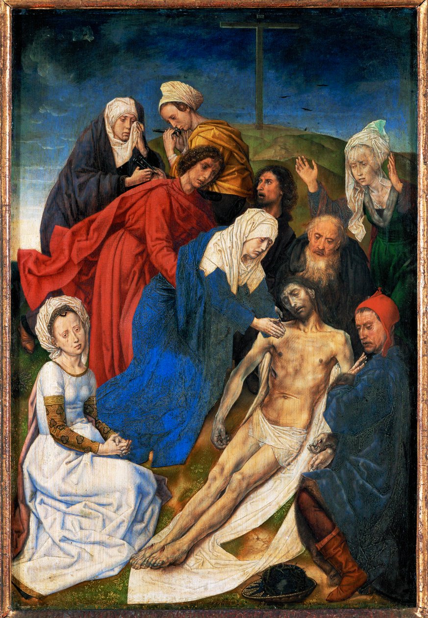 Lamentation. Diptyque de la chute et de la rédemption, aile droite : déploration ... (huile sur bois de chêne) - Hugo van der Goes
