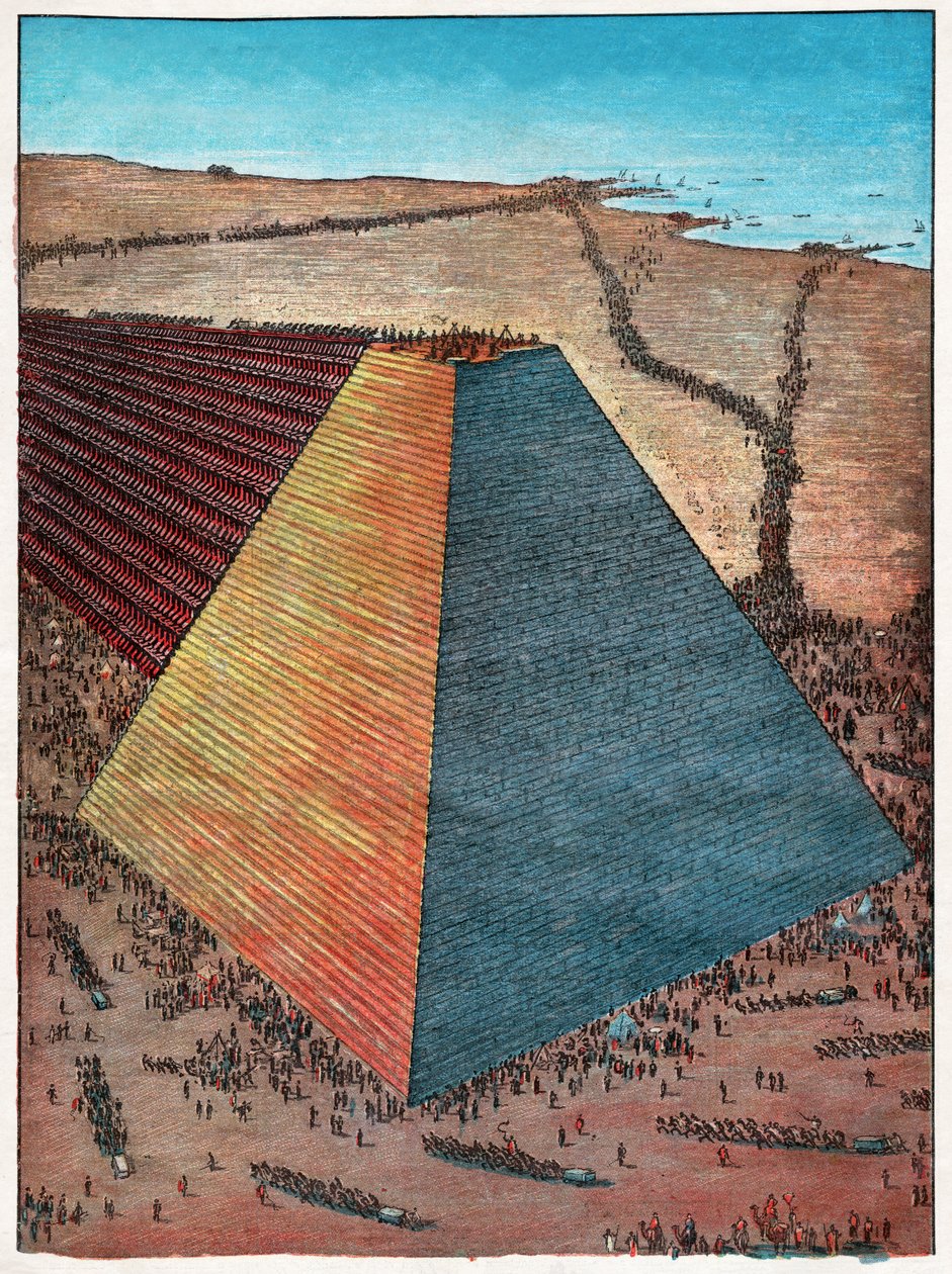 Pyramide de Khéops, 1927 (gravure) - Hungarian School
