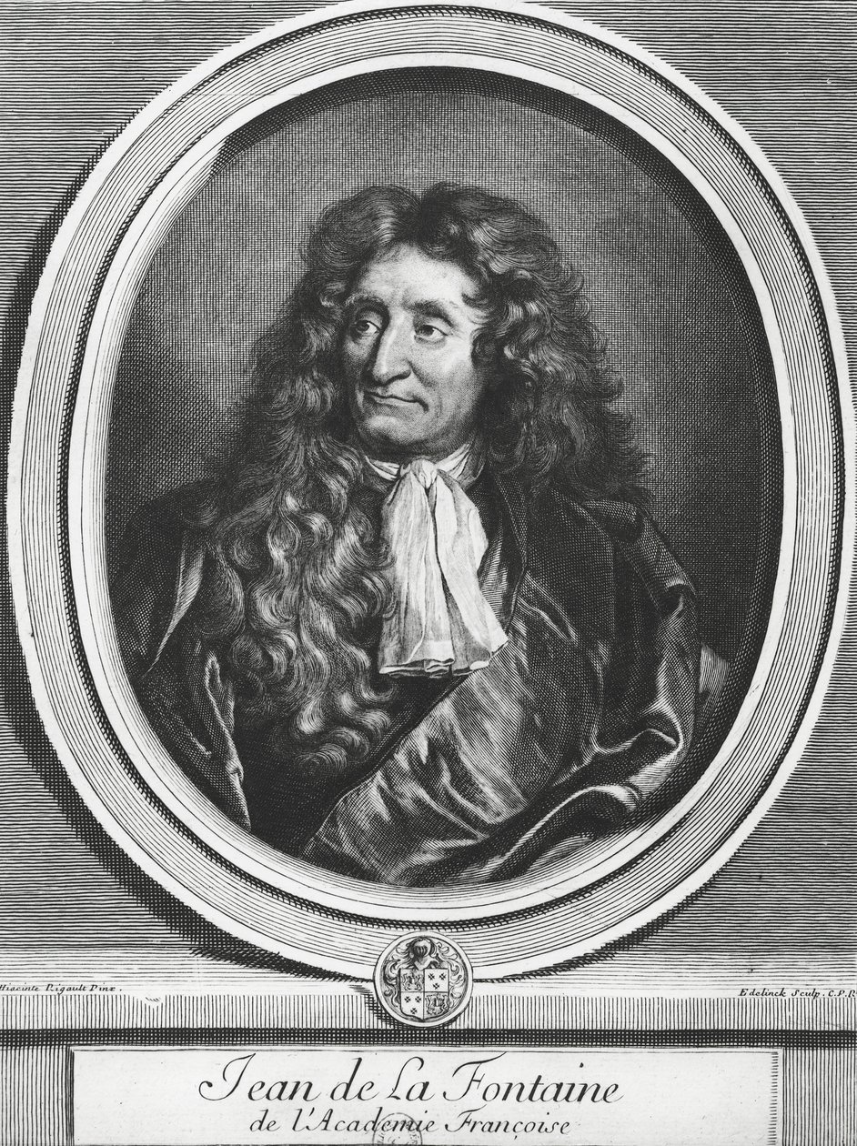 Jean de La Fontaine (1621-95) gravé par Gerard Edelinck (1640-1707) - Hyacinthe Francois Rigaud