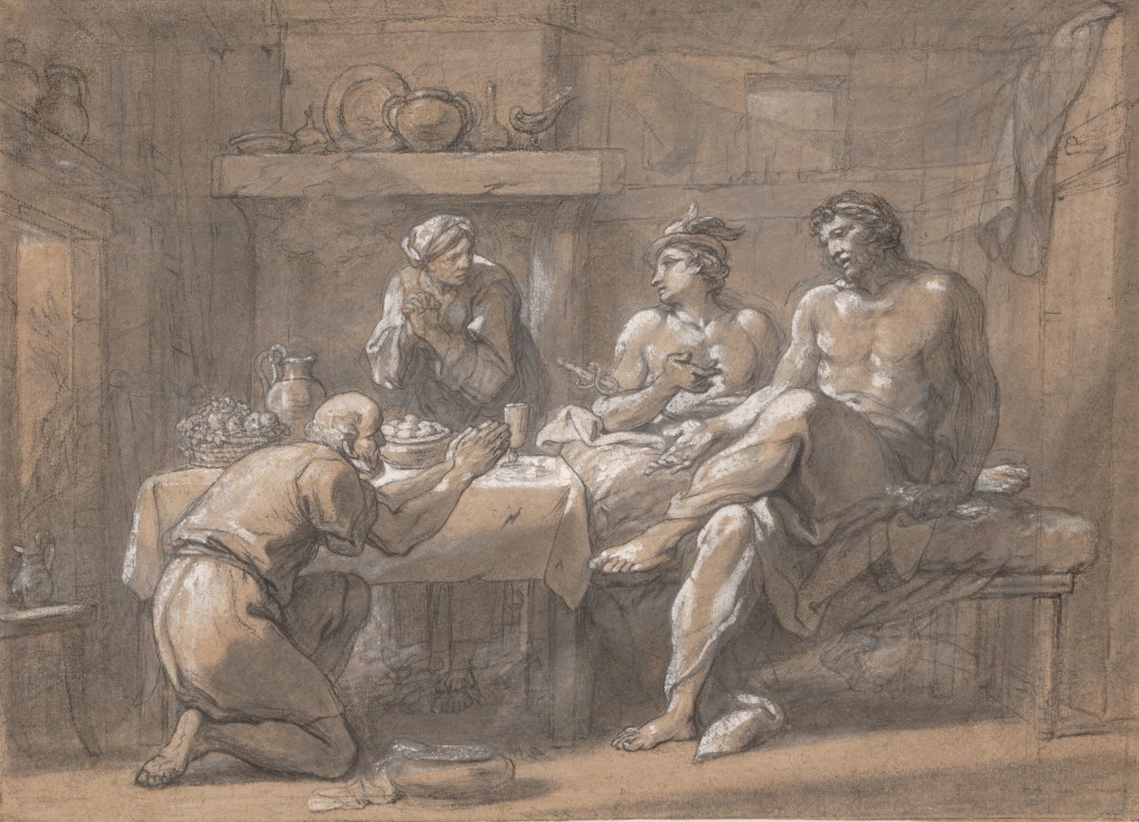 Jupiter et Mercure dans la maison de Baucis et Philémon - Hyacinthe Collin de Vermont