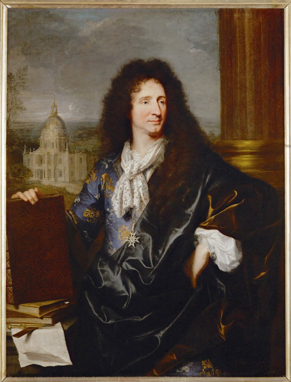 Jules Hardouin-Mansart, premier architecte et surveillant des bâtiments royaux, peint en 1685 ... - Hyacinthe Francois Rigaud