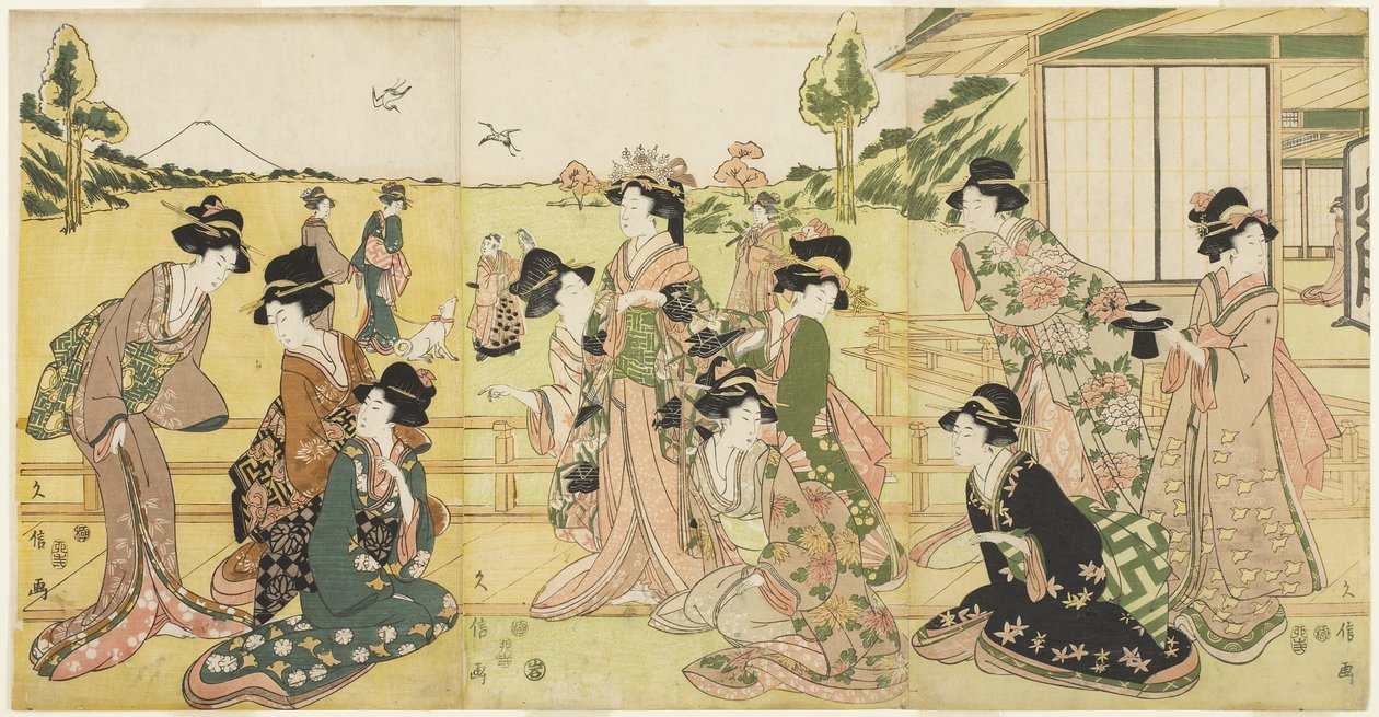 Partie de fauconnerie, 1807 - Hyakusai Hisanobu Hyakusai Hisanobu