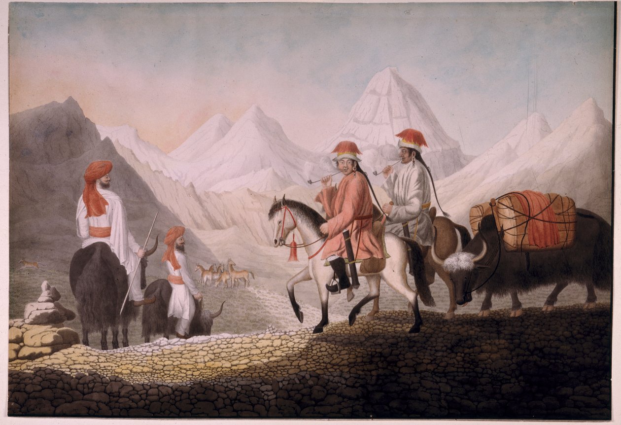 William Moorcroft et Hearsey sur la route du lac Mansarowar (Tibet) 1812 - Hyder Jung Hearsey